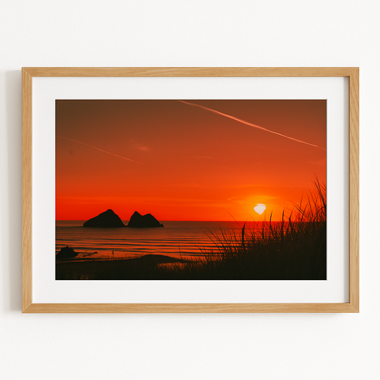 Holywell Beach Sunset Landscape - Print or in a Frame