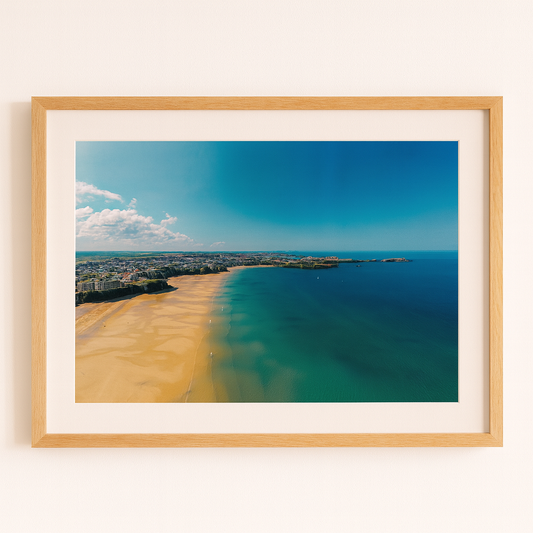 Newquay at Low Tide Drone Landscape - Print or in a Frame