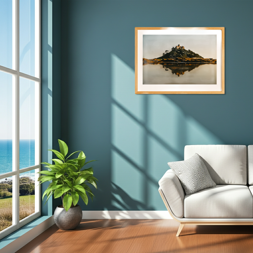 St Michaels Mount reflection Landscape - Print or in a Frame
