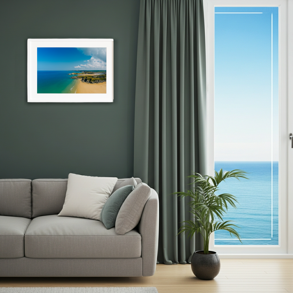 Trevelgue Head - Newquay, Cornwall, Drone Landscape - Print or in a Frame