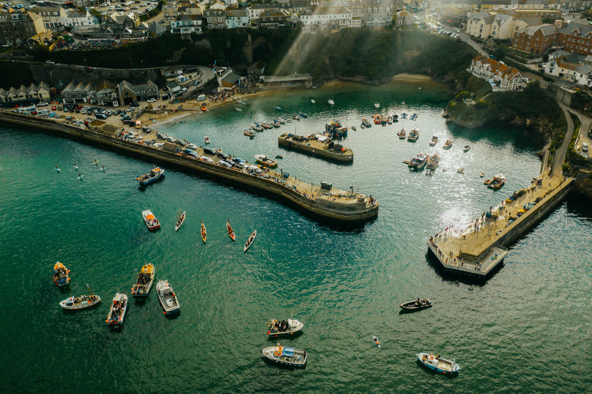 Green Newquay Harbour Landscape - Print or in a Frame