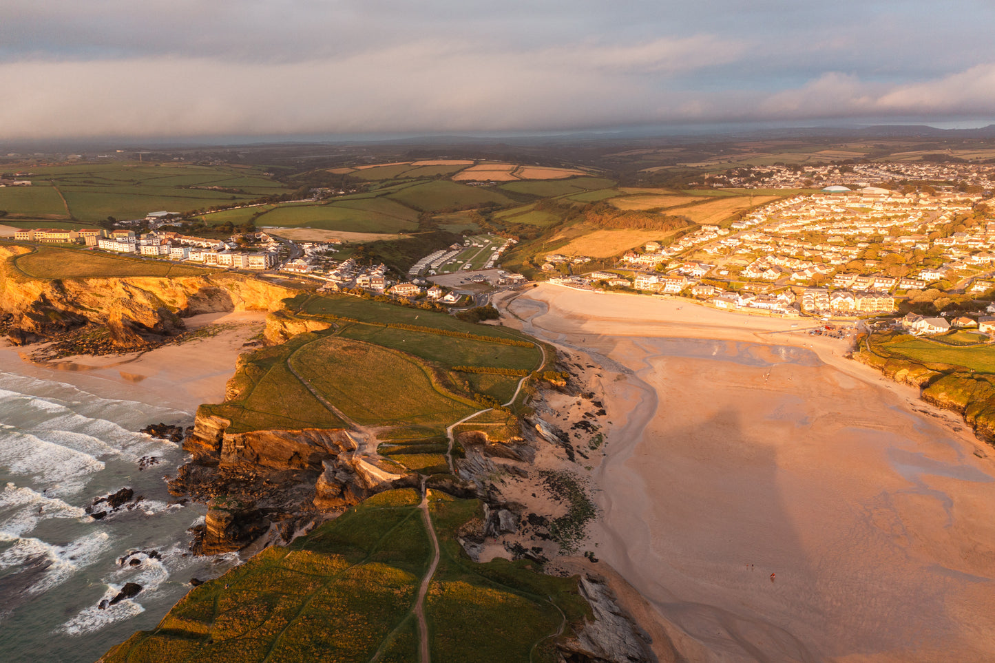 Porth at Sunset Drone Landscape- Print or in a Frame