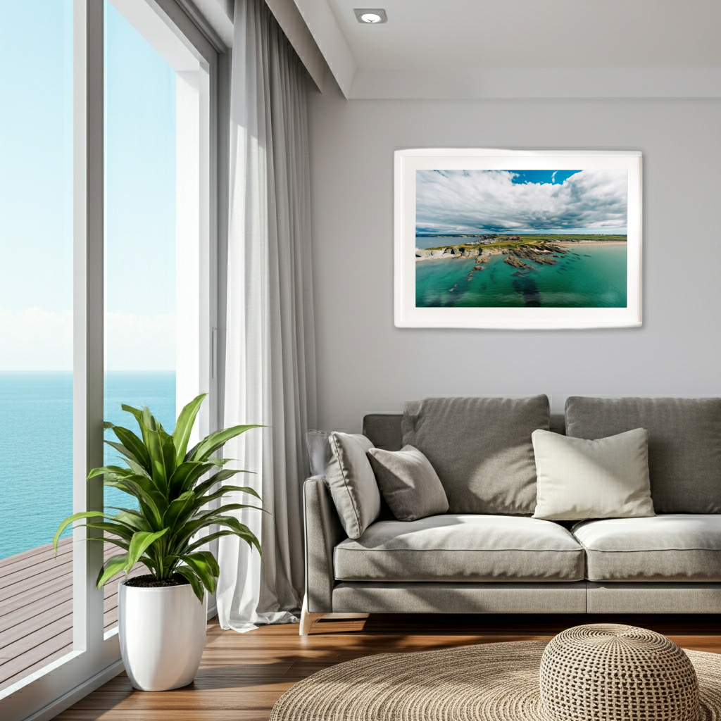 Moody Fistral - Newquay Headland Hotel Drone Landscape - Print or in a Frame