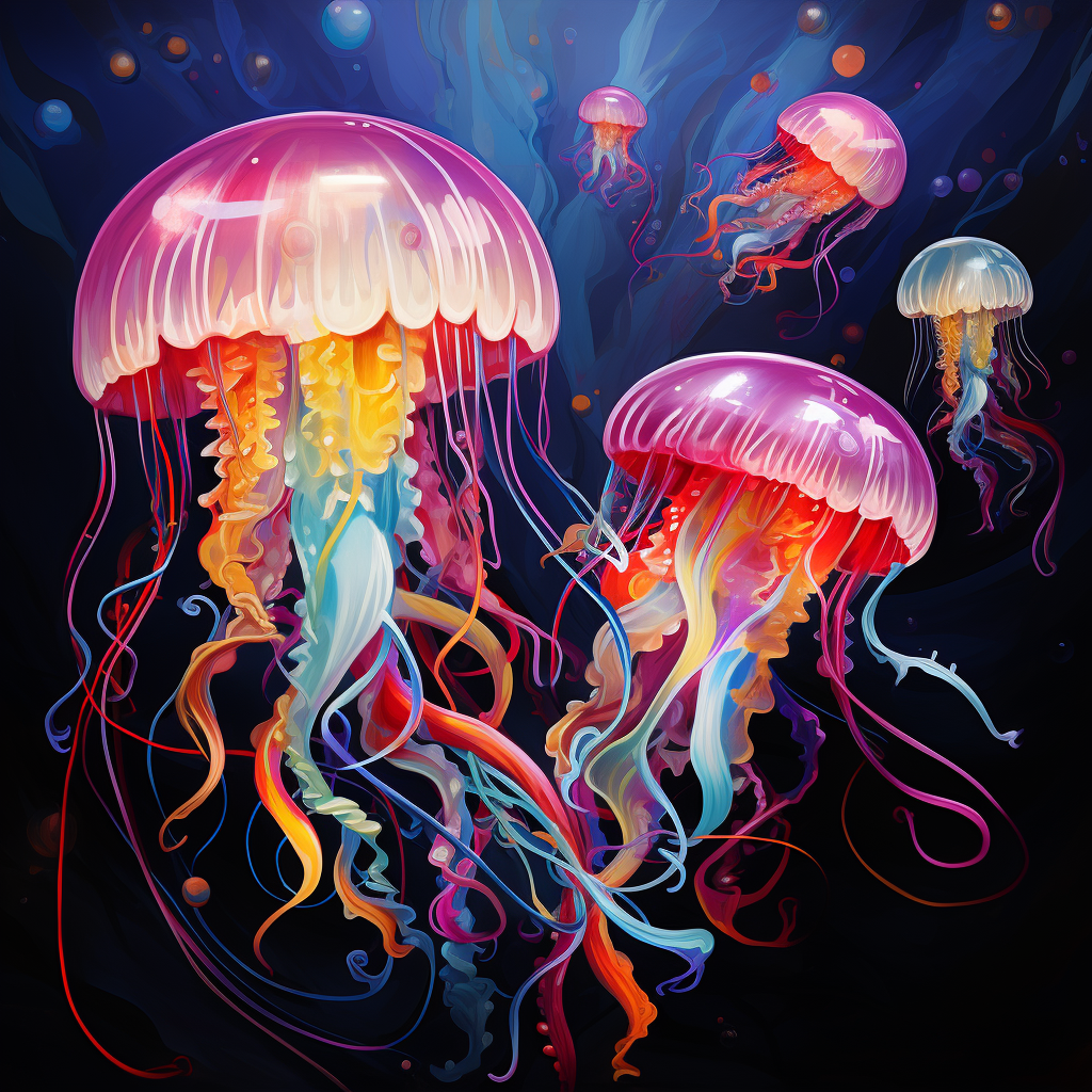 Abstract Colourful Jellyfish