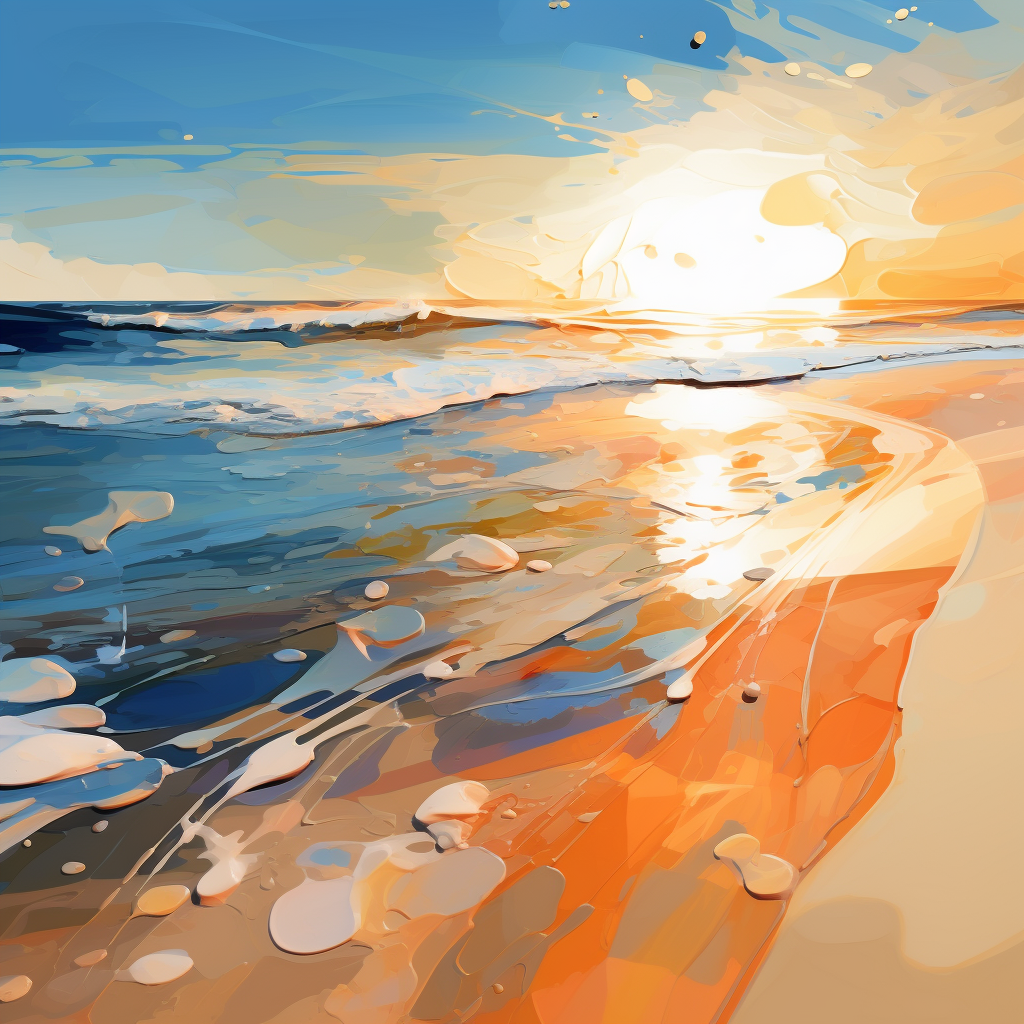 Abstract Sunny Painted Shoreline