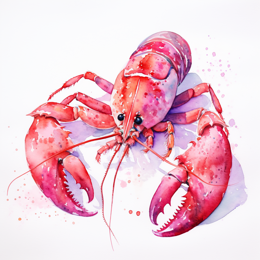 Watercolour Red Lobster