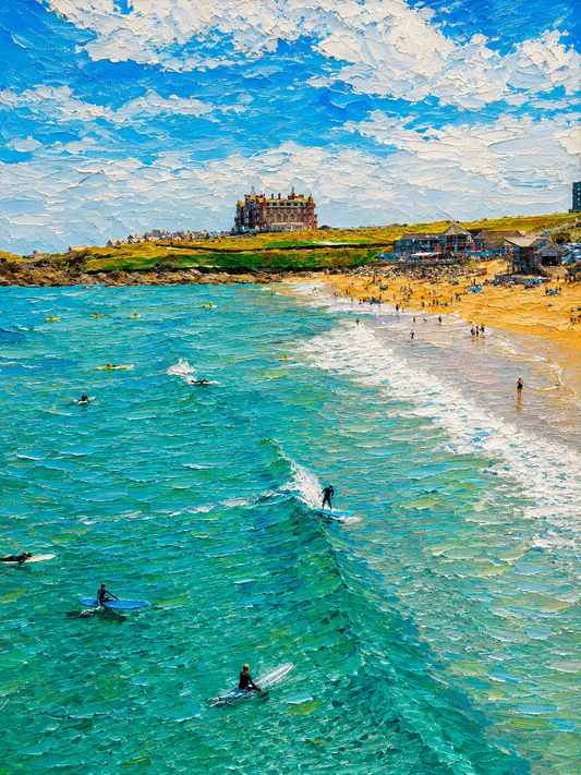 Fistral Oil Print Portrait - Print or in a Frame