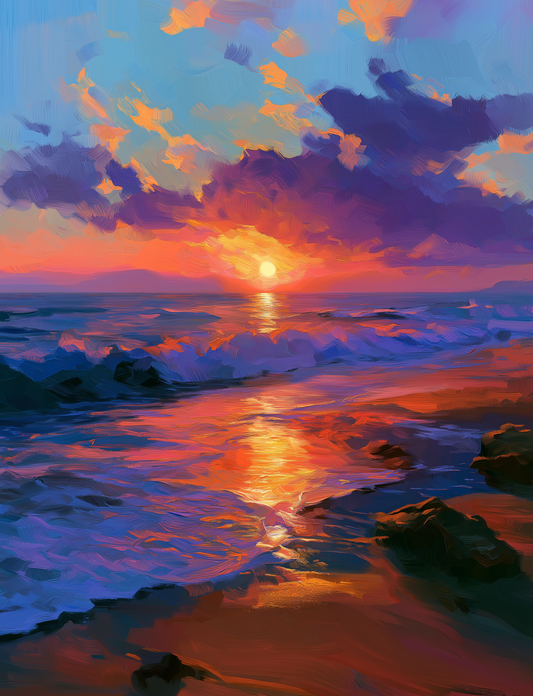 Sunset Oil Print 1 - Print or in a Frame