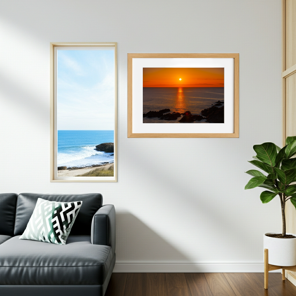 Fistral Beach Sunset Landscape - Print or in a Frame