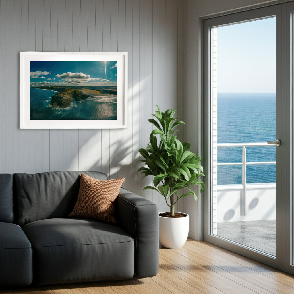 Porth Island Head - Drone Landscape - Print or in a Frame