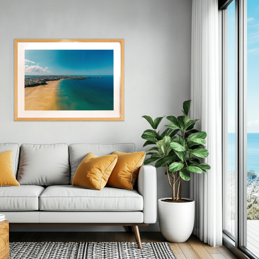 Newquay at Low Tide Drone Landscape - Print or in a Frame