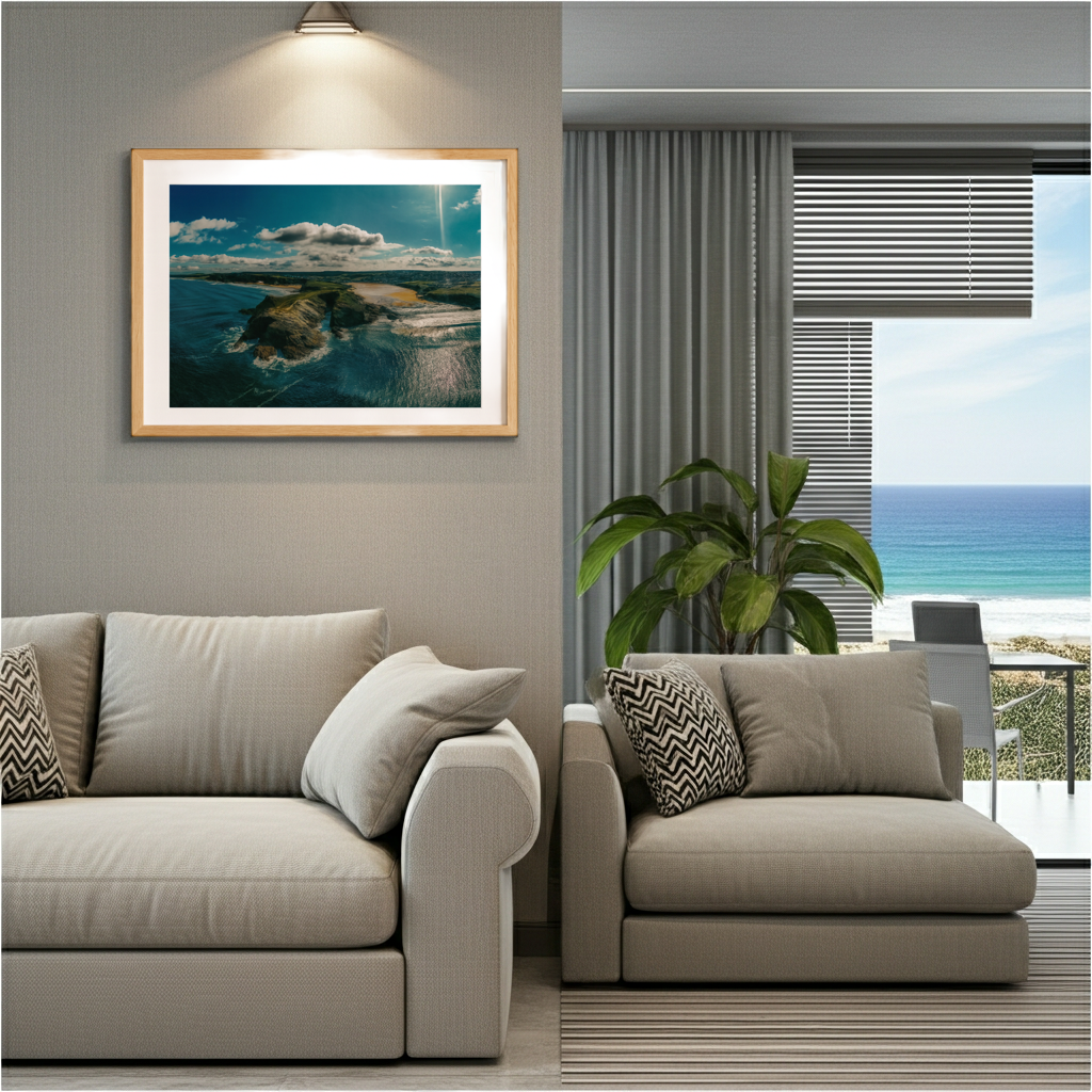 Porth Island Head - Drone Landscape - Print or in a Frame