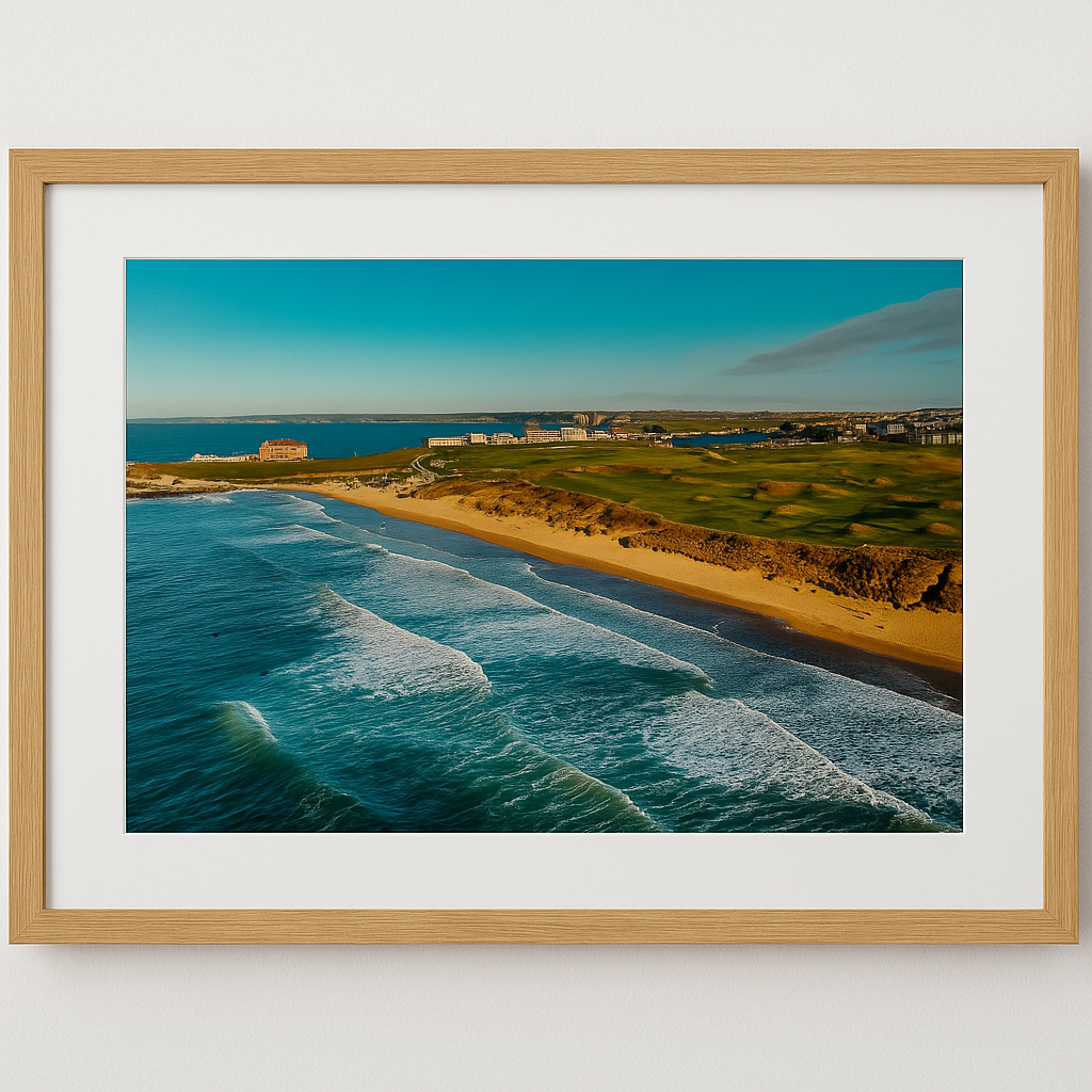 Golden Fistral - Fistral Beach, Newquay, Cornwall, Drone Landscape - Print or in a Frame