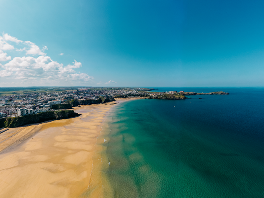 Newquay at Low Tide Drone Landscape - Print or in a Frame