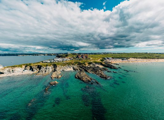 Moody Fistral - Newquay Headland Hotel Drone Landscape - Print or in a Frame