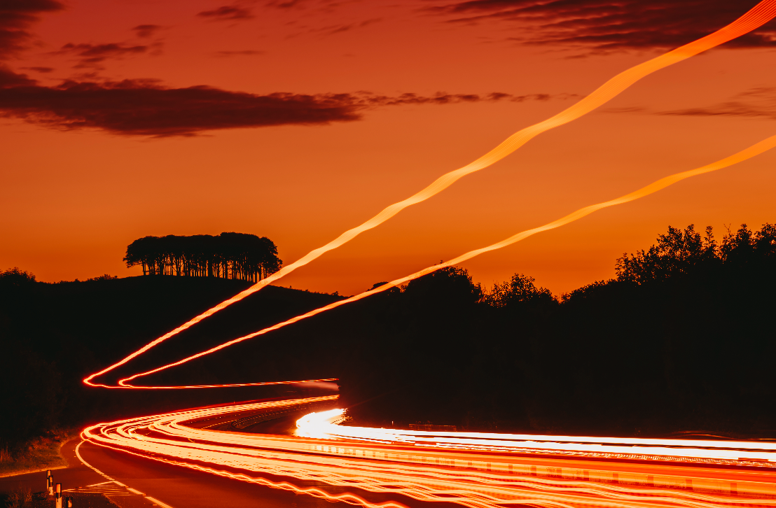 Nearly There Trees Evening Rush Landscape - Print or in a Frame
