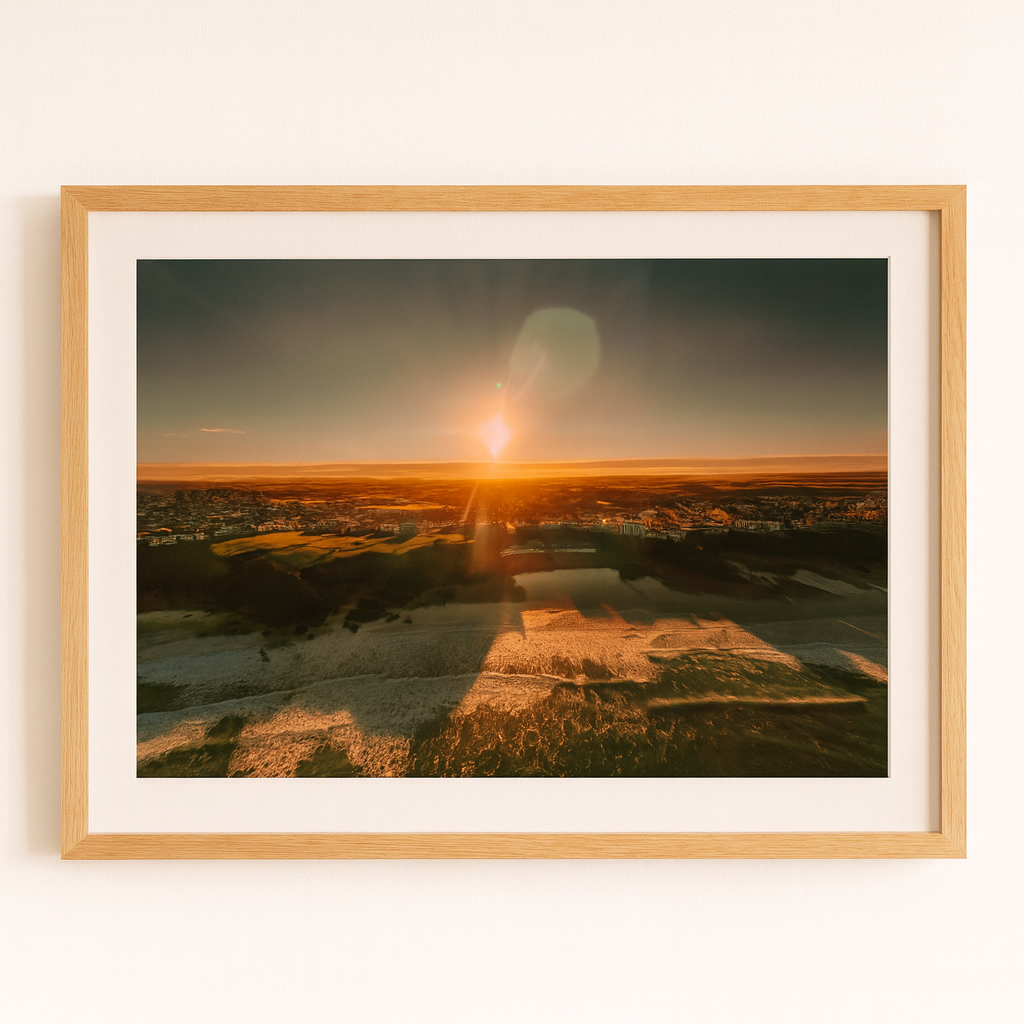 Tolcarne Beach Sunrise Drone Landscape - Print or in a Frame