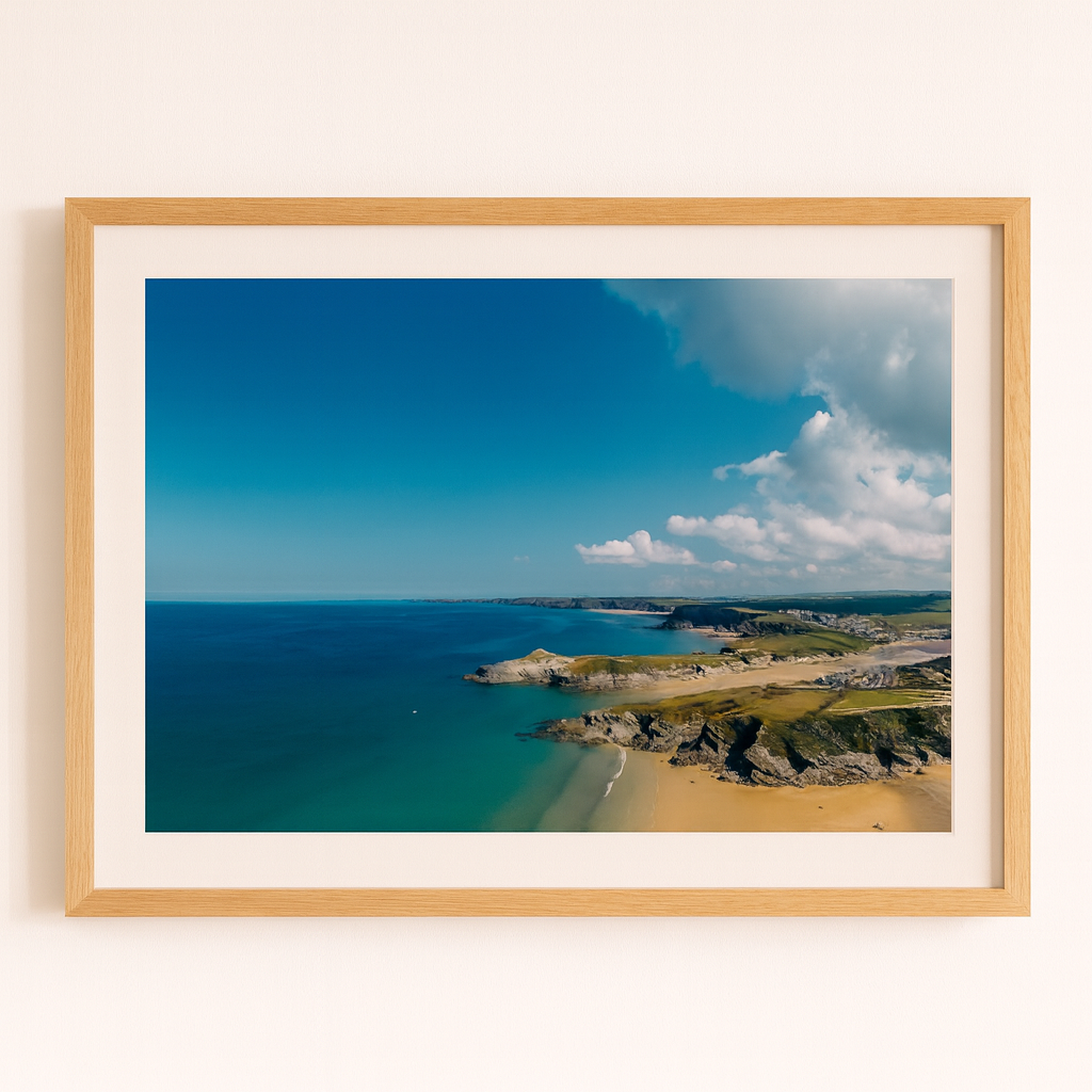 Trevelgue Head - Newquay, Cornwall, Drone Landscape - Print or in a Frame