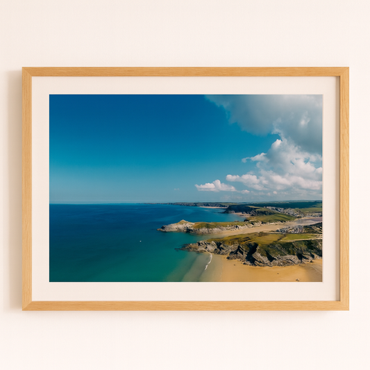 Trevelgue Head - Newquay, Cornwall, Drone Landscape - Print or in a Frame