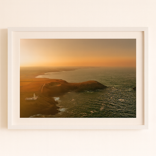 Trevose Lighthouse sunsrise drone landscape - Print or in a Frame