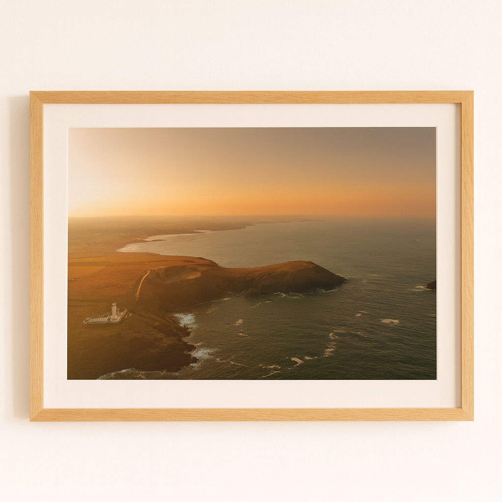 Trevose Lighthouse sunsrise drone landscape - Print or in a Frame
