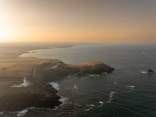 Trevose Lighthouse sunsrise drone landscape - Print or in a Frame