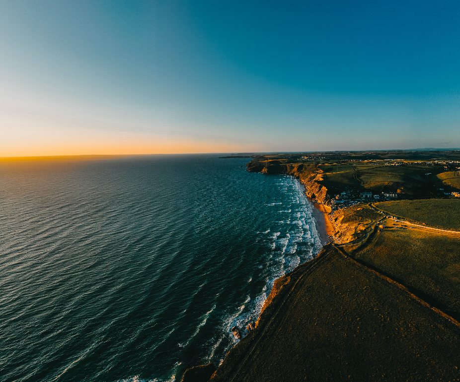 Watergate Bay Sunset Drone Landscape - Print or in a Frame