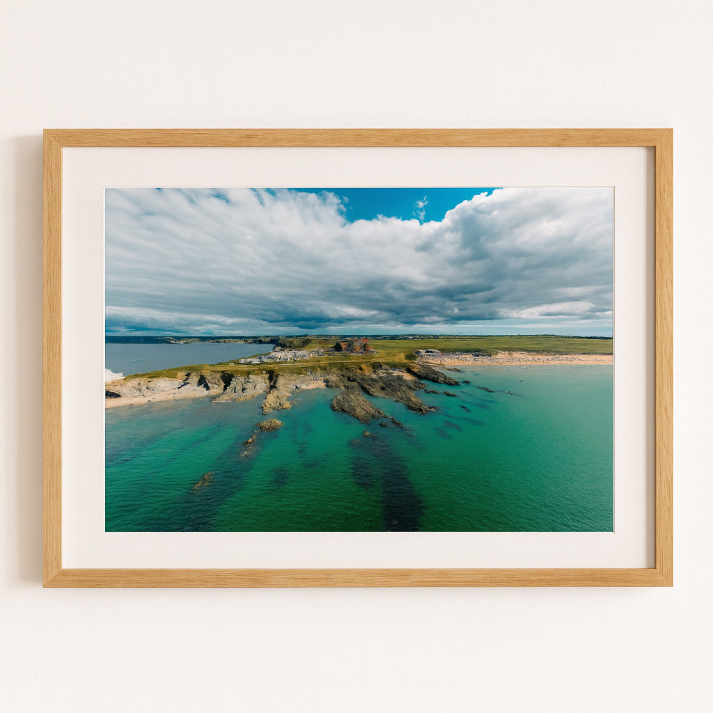 Moody Fistral - Newquay Headland Hotel Drone Landscape - Print or in a Frame