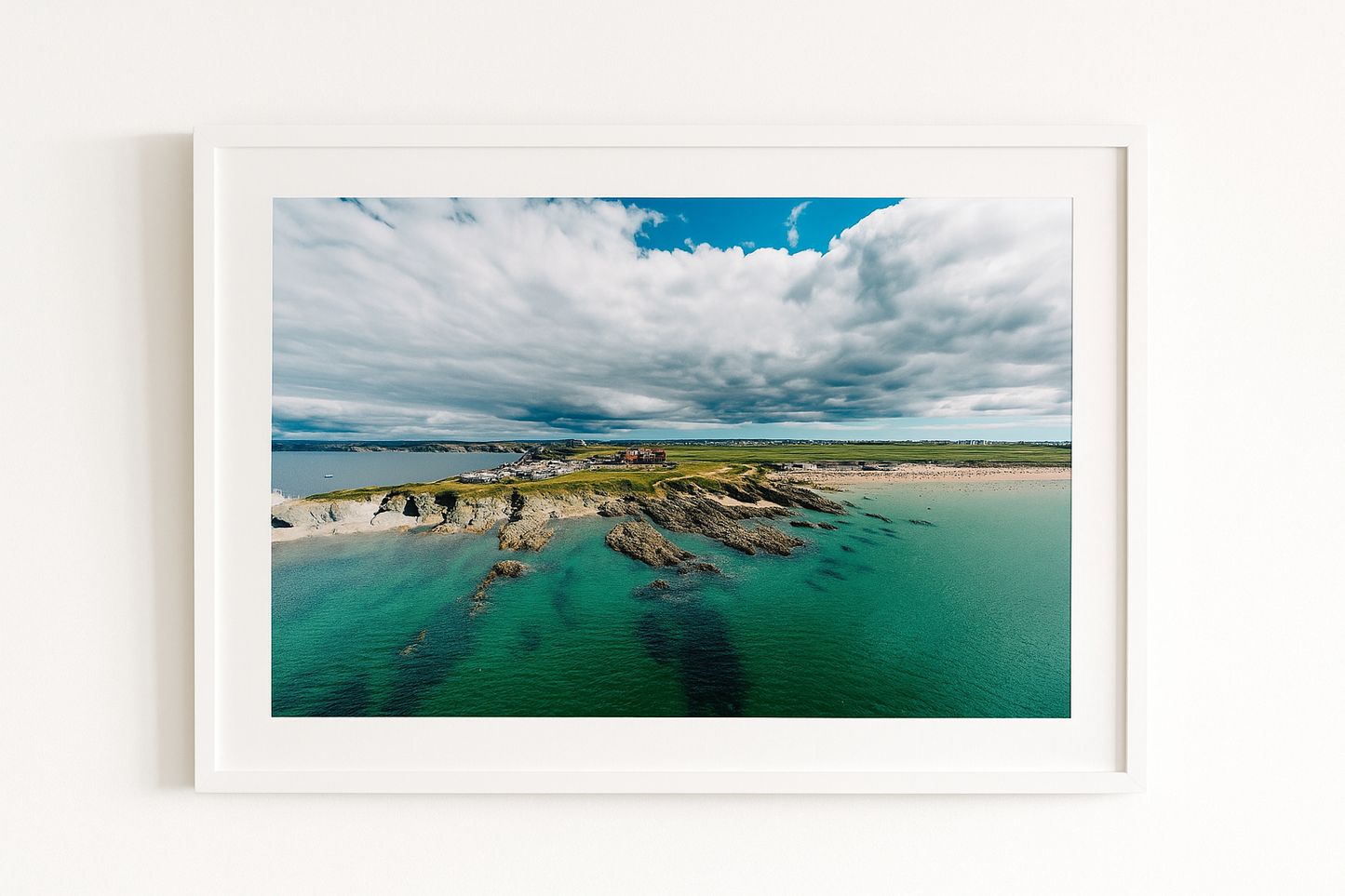 Moody Fistral - Newquay Headland Hotel Drone Landscape - Print or in a Frame