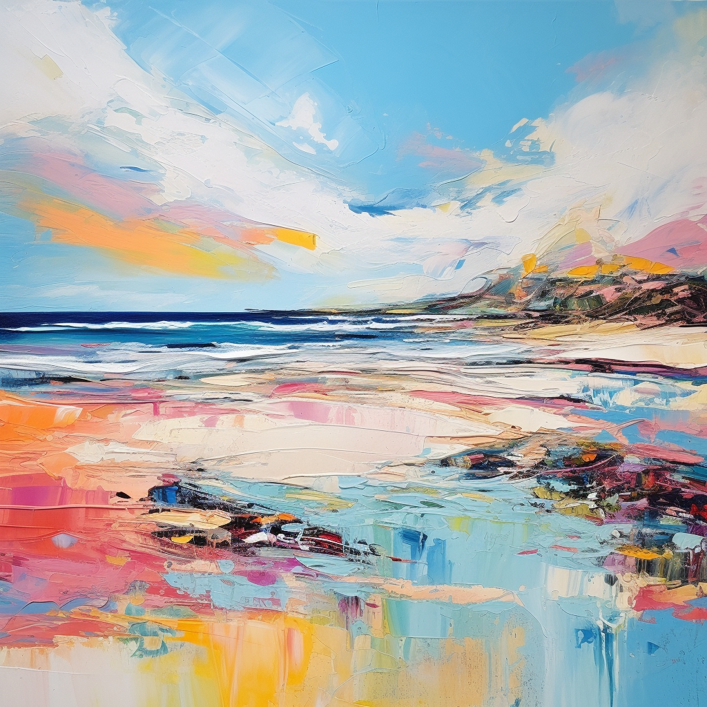 Abstract Pastel Painted Beach