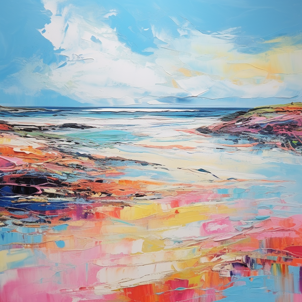 Abstract Pastel Painted Coastline
