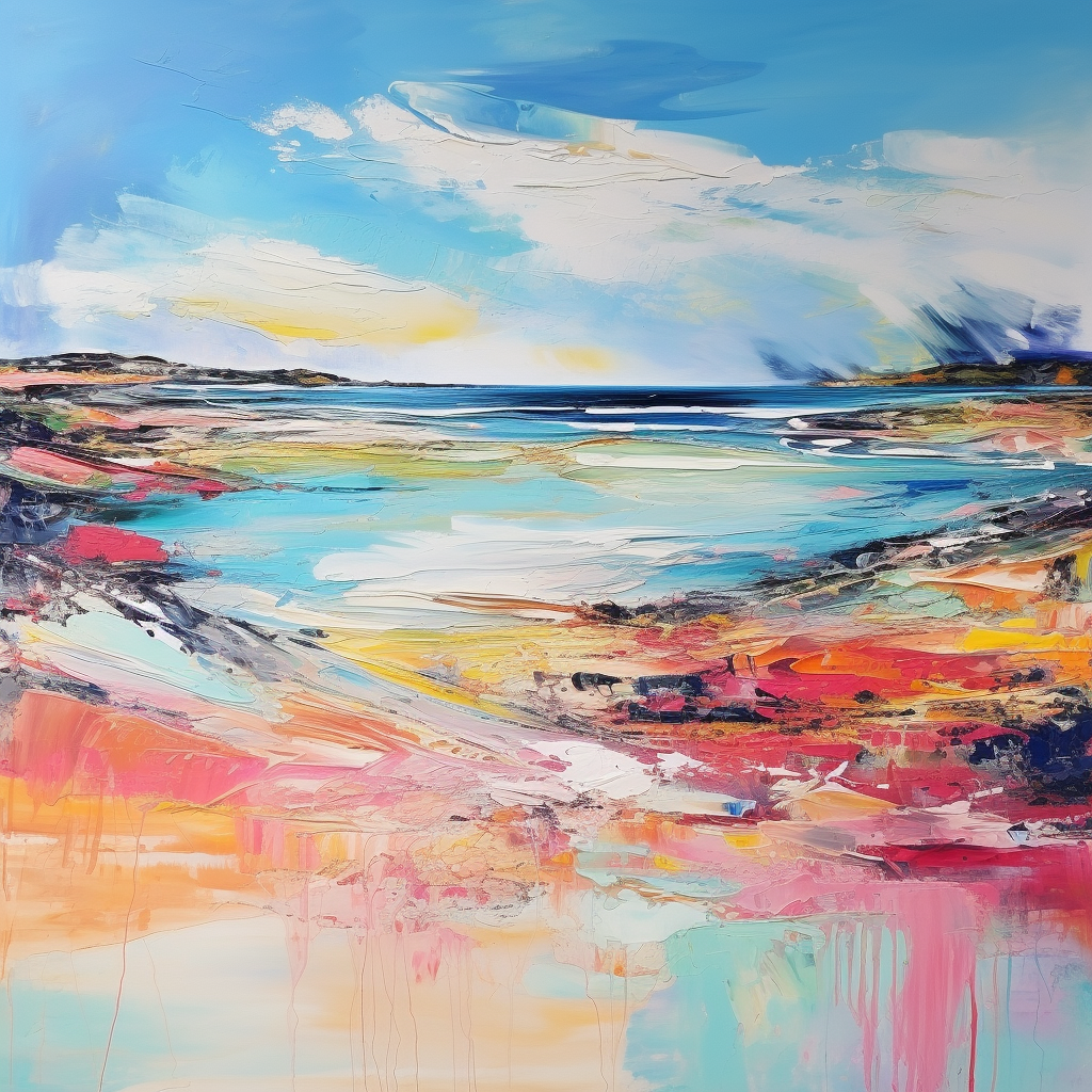 Abstract Pastel Painted Beachscape