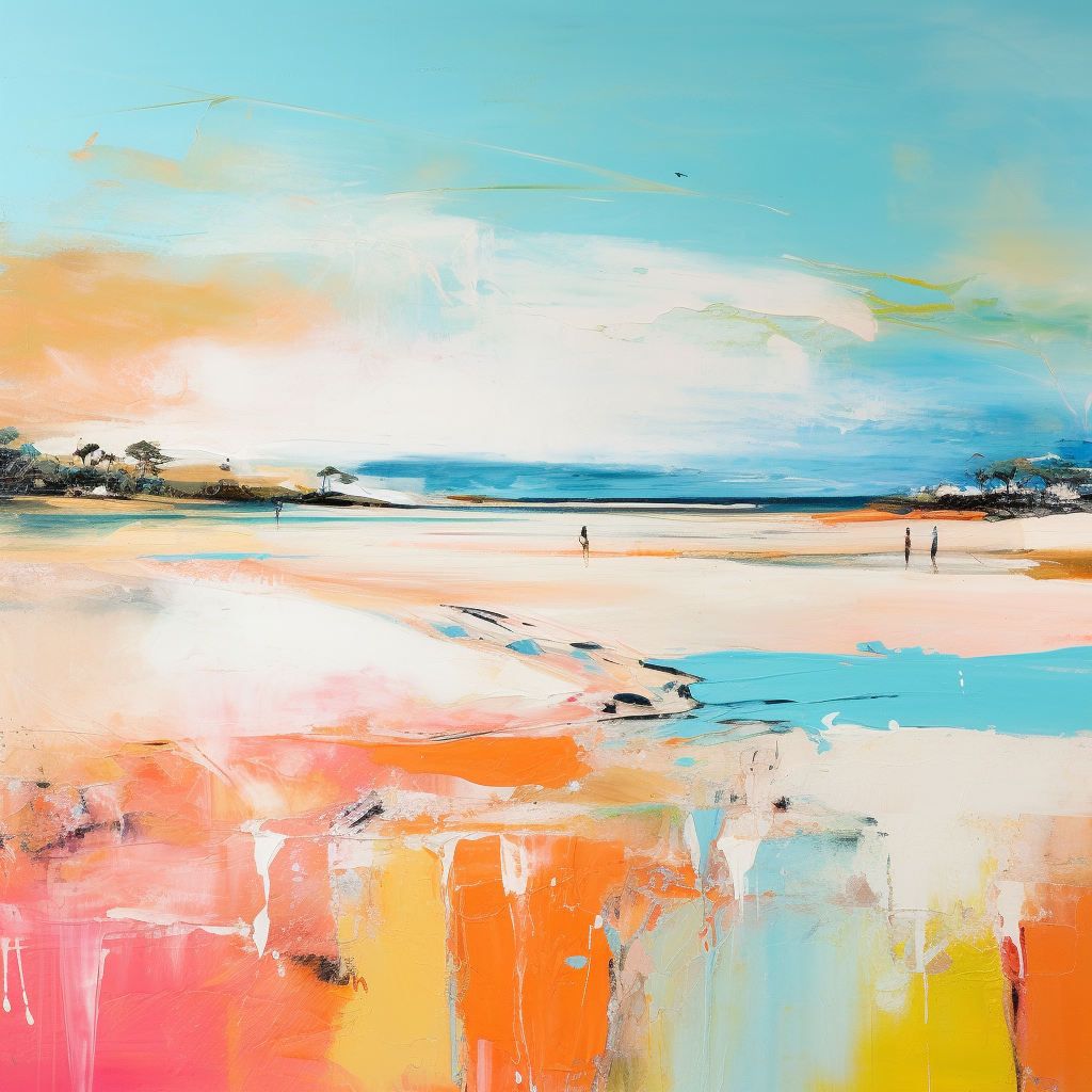 Abstract Pastel Painted Shoreline