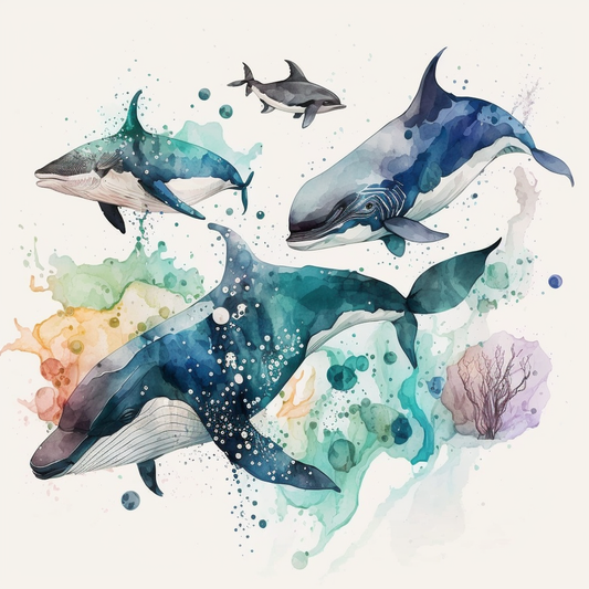 Watercolour Whales