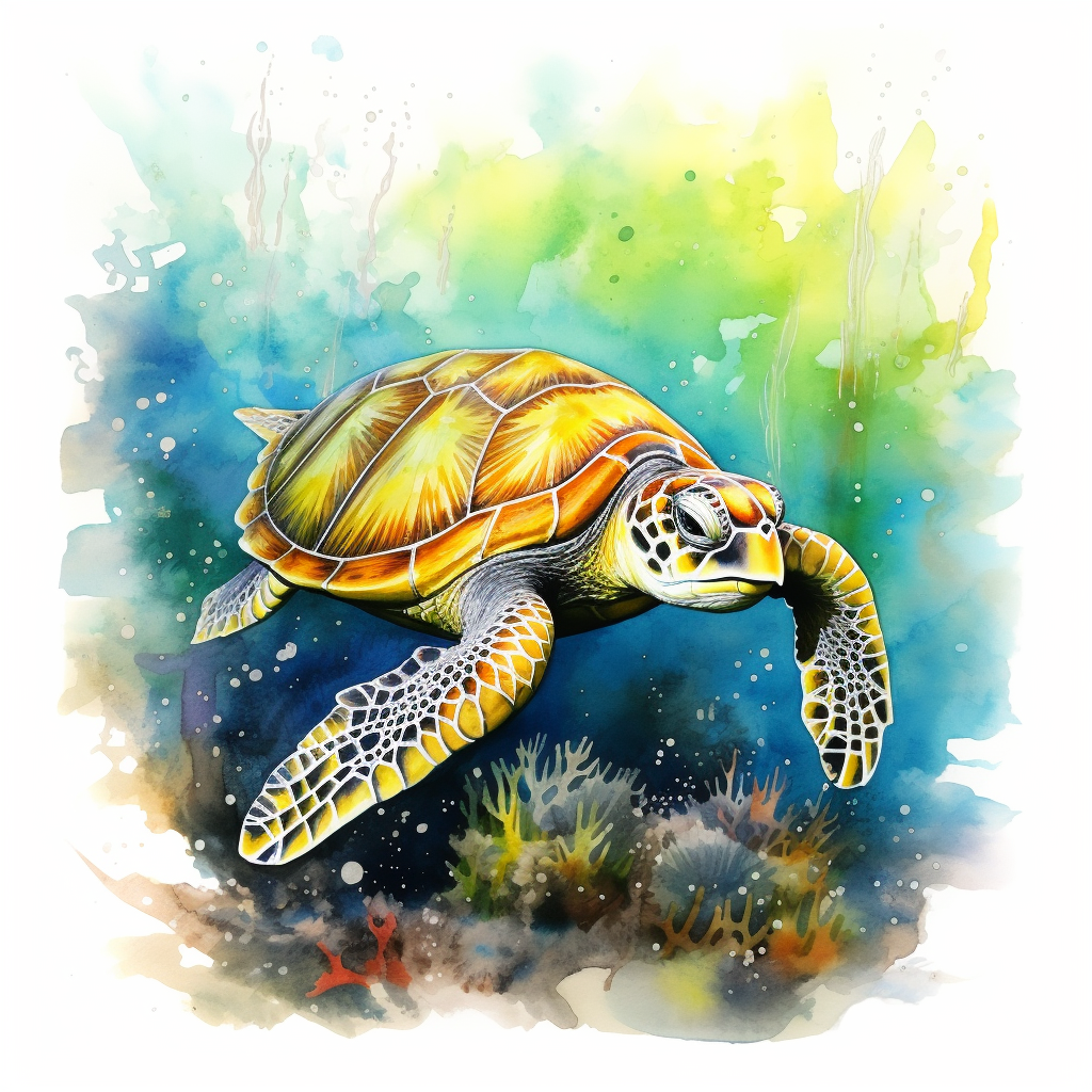 Watercolour Turtle