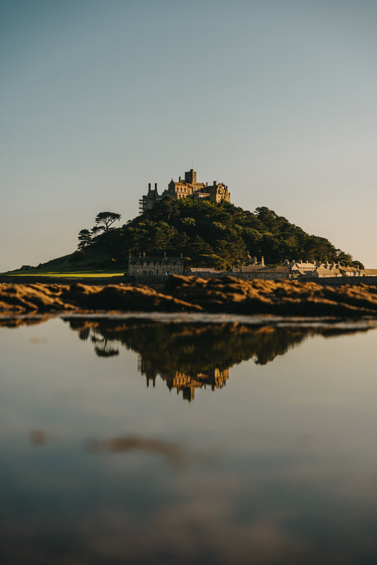 St Michaels Mount Reflection Portrait - Print or in a Frame